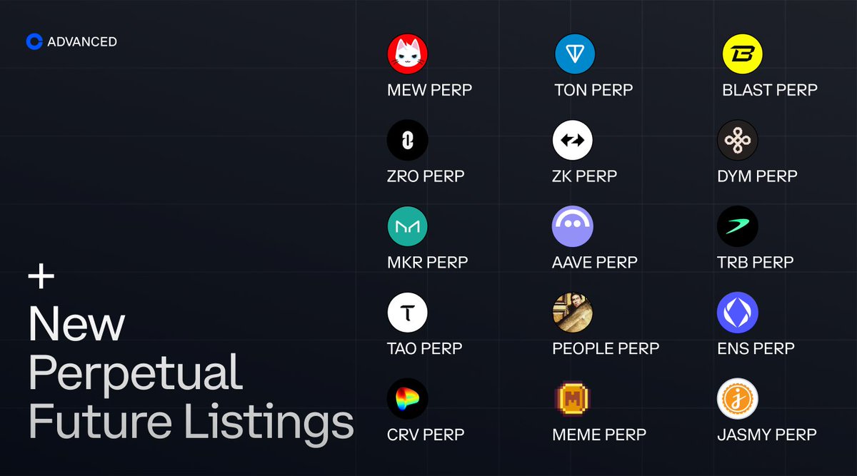 7月Coinbase Advanced新增15个新的永续期货合约，上市合约总数达到70个交易对